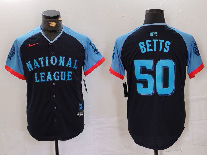 Men Los Angeles Dodgers 50 Betts Blue All star 2024 Nike MLB Jersey style 3